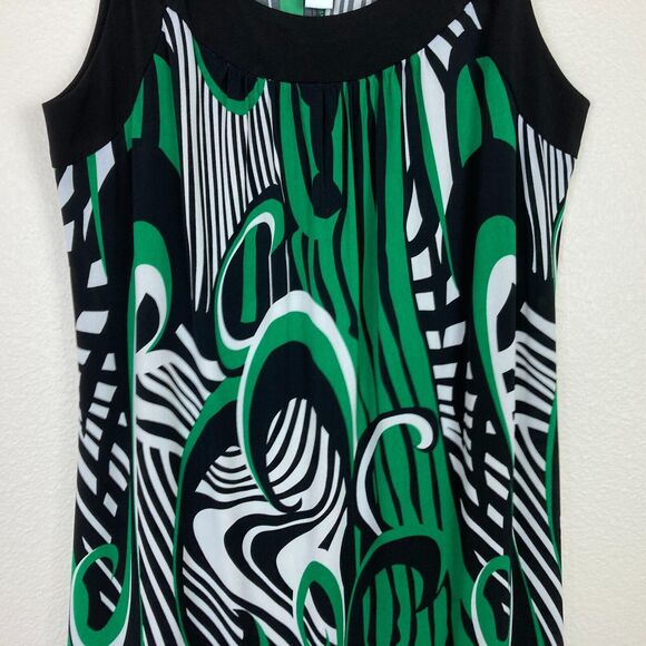 Dressbarn A-Line Shift Dress Women's Size 8 Stretch Halter Neck Artsy Vibrant - Picture 2 of 6